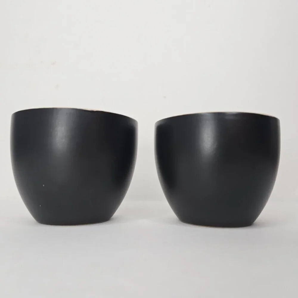 BAILEY'S Irish Cream Yours And Mine Black Ceramic Cups Set of 2 2.75